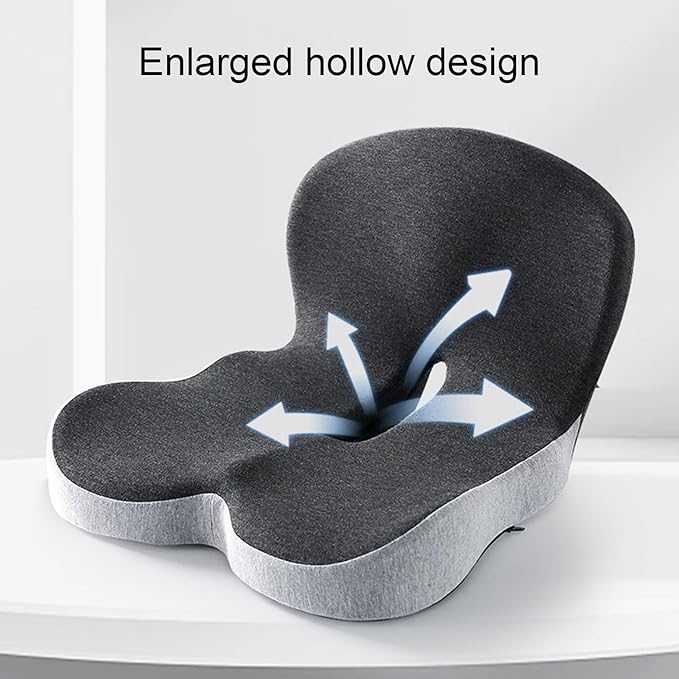 Seat Cushion w/Lumbar Support Pillow for Back & Sciatica Pain Relief