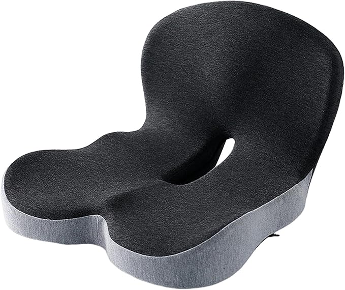 Seat Cushion w/Lumbar Support Pillow for Back & Sciatica Pain Relief