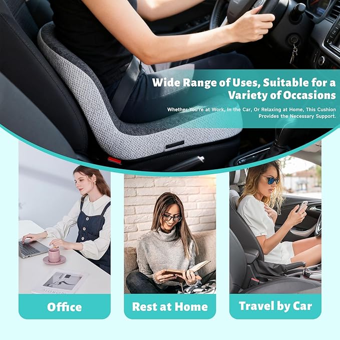 Seat Cushion w/Lumbar Support Pillow for Back & Sciatica Pain Relief